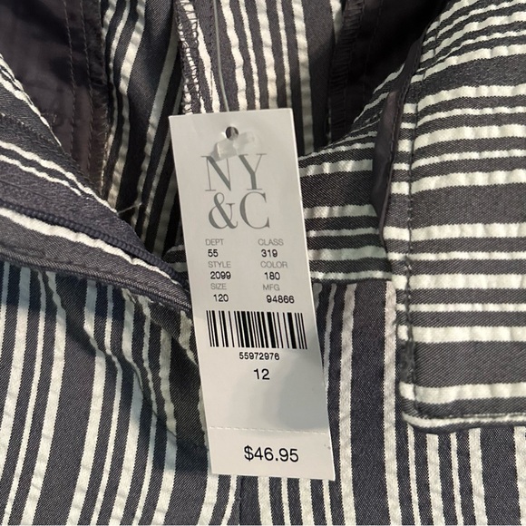 NWT New York & Co Straight Leg Crop Seersucker Pant, Women’s 12 - Picture 4 of 8